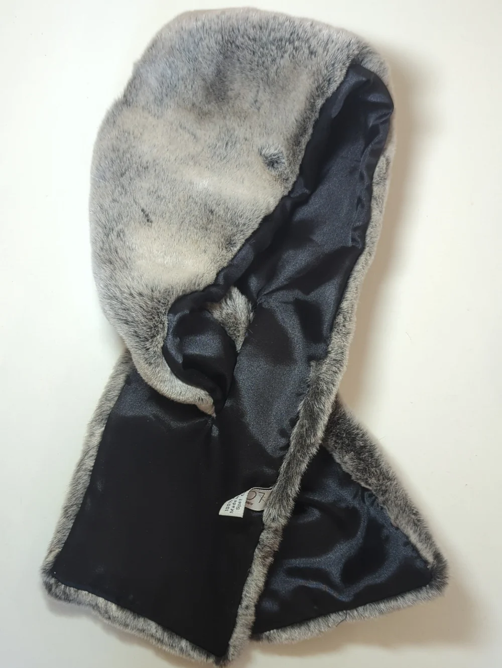 LOFT Gray Faux Fur Trim Scarf